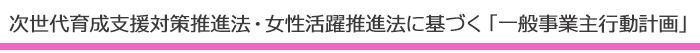 女性活躍推進法に基づく一般事業主行動計画